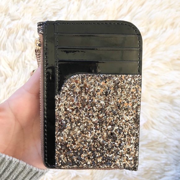 ⚡️SALE NWT Kate Spade Odette Glitter L-Zip Cardcas - Picture 3 of 5